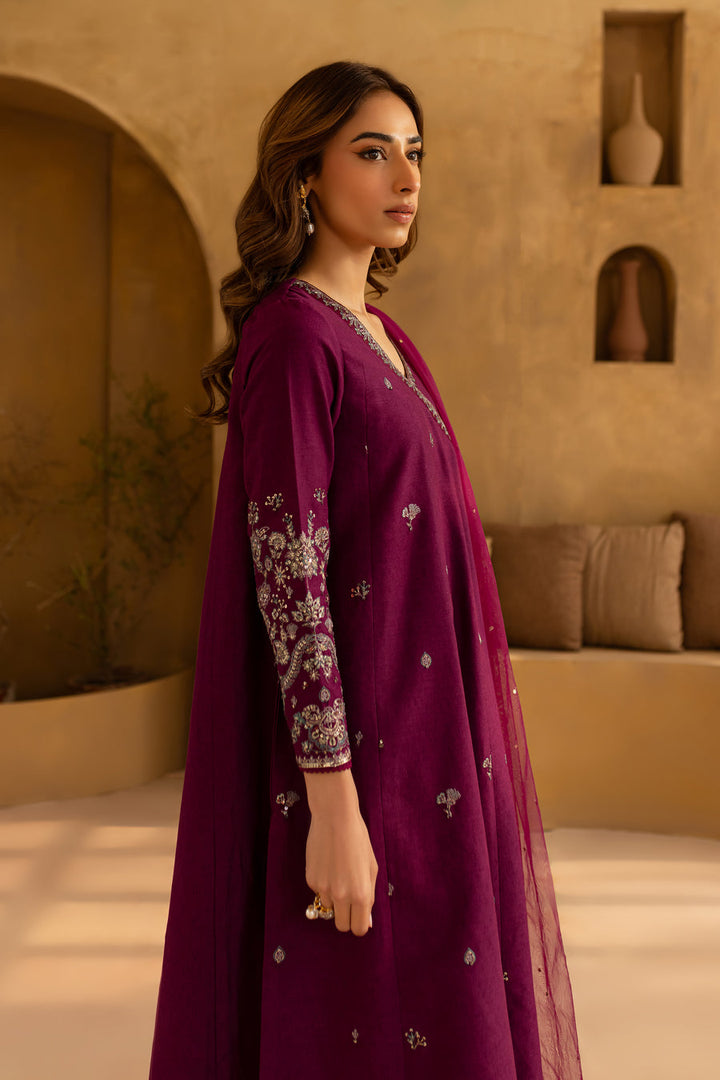 Purple 3Pc Embroidered Lawn Suit