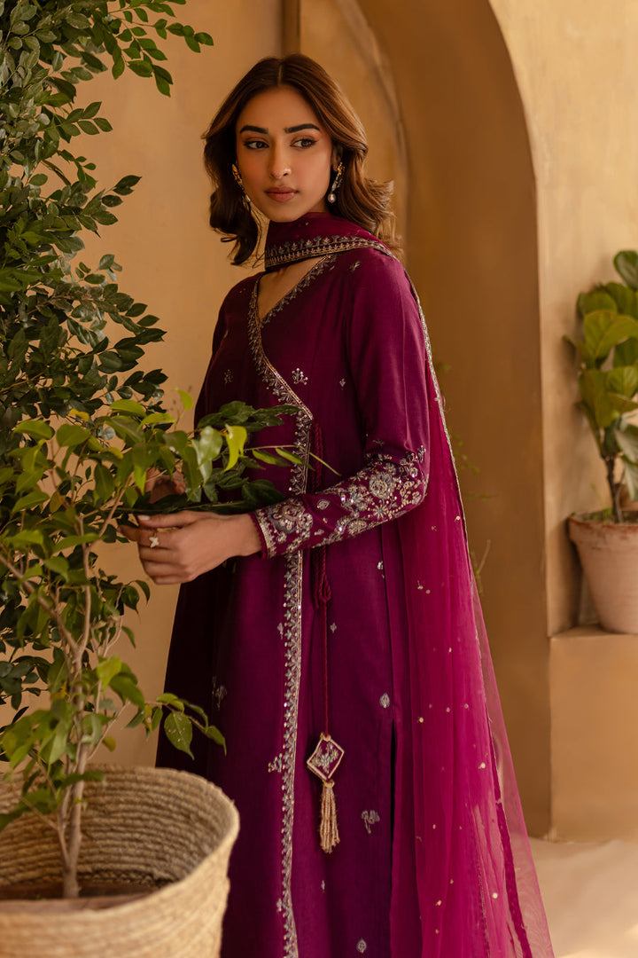 Purple 3Pc Embroidered Lawn Suit