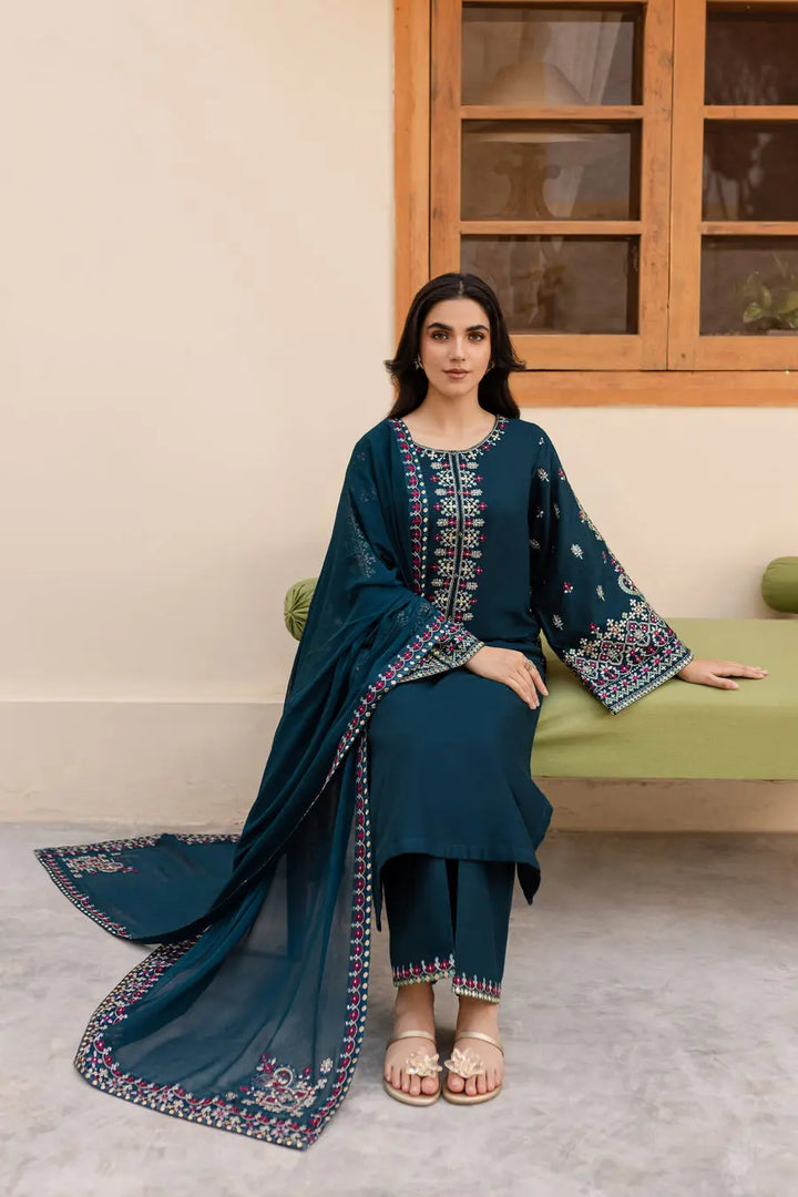 Nihan 3Pc - Embroidered  Lawn Dress