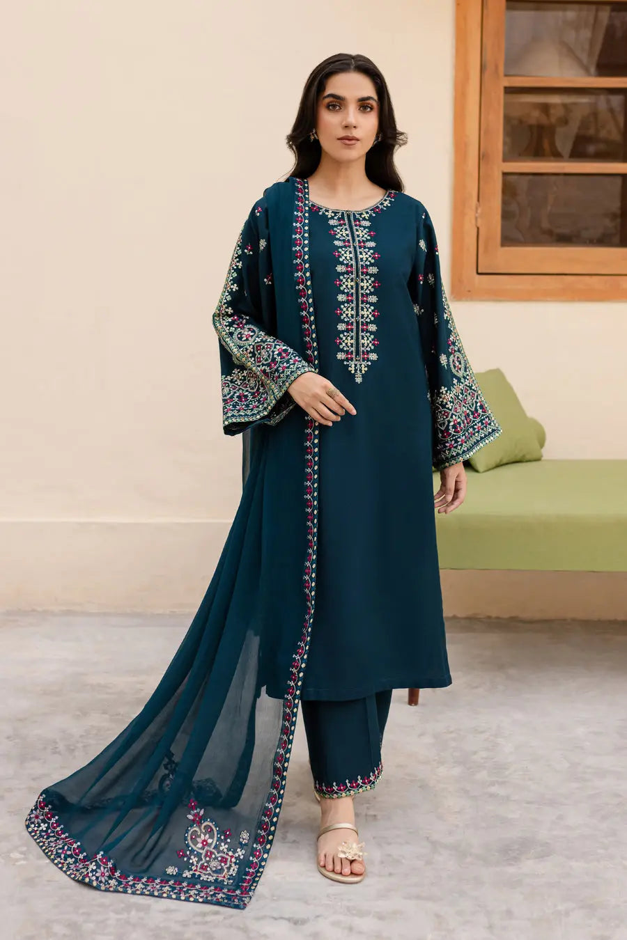 Nihan 3Pc - Embroidered  Lawn Dress