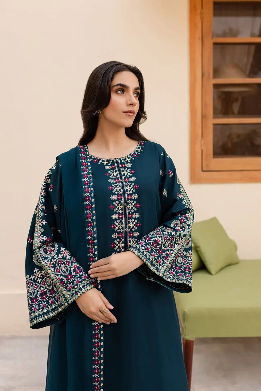 Nihan 3Pc - Embroidered  Lawn Dress