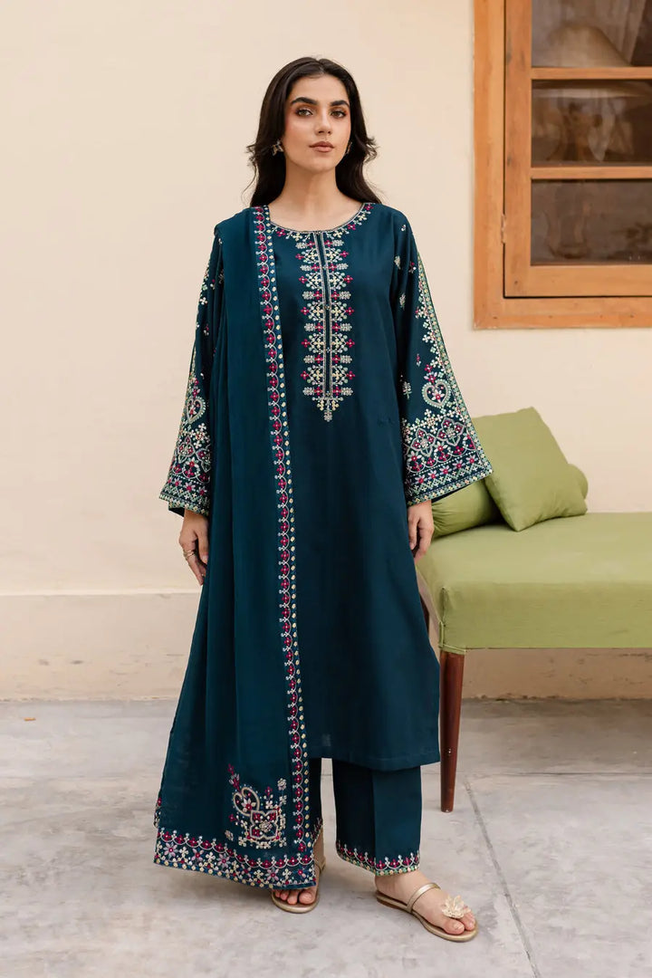 Nihan 3Pc - Embroidered  Lawn Dress