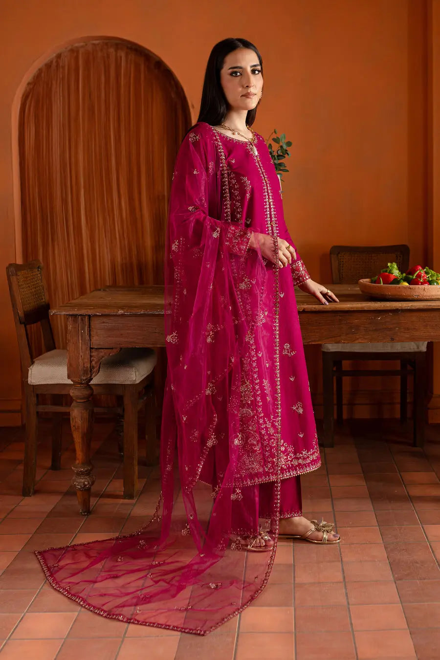 Pink Jam 3Pc Embroidered Lawn Dress