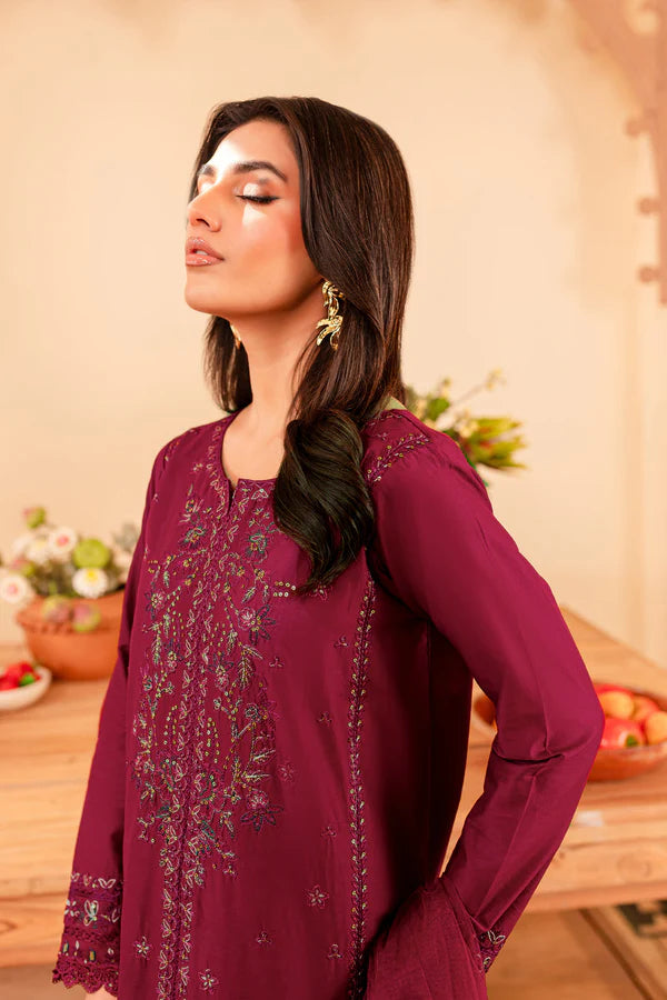 Turkish 3Pc - Embroidered Lawn Stitched Dress