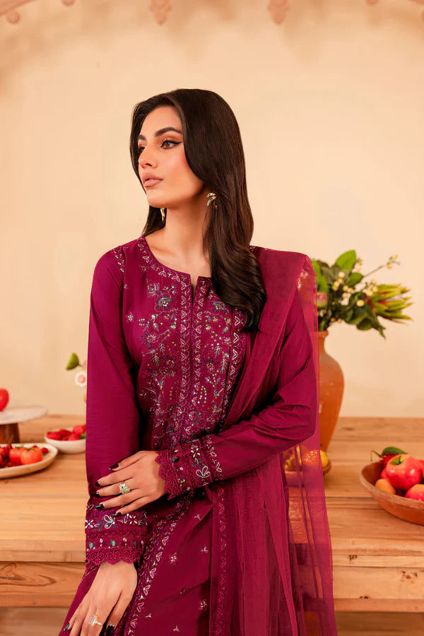 Turkish 3Pc - Embroidered Lawn Stitched Dress