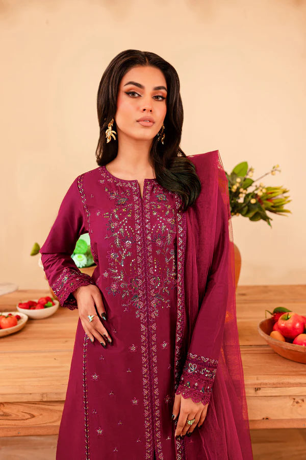 Turkish 3Pc - Embroidered Lawn Stitched Dress