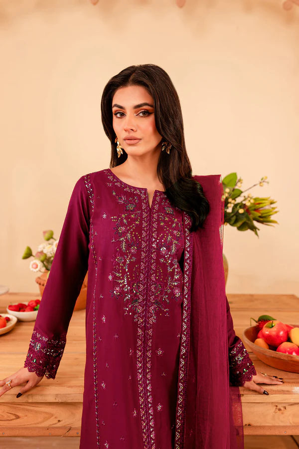 Turkish 3Pc - Embroidered Lawn Stitched Dress