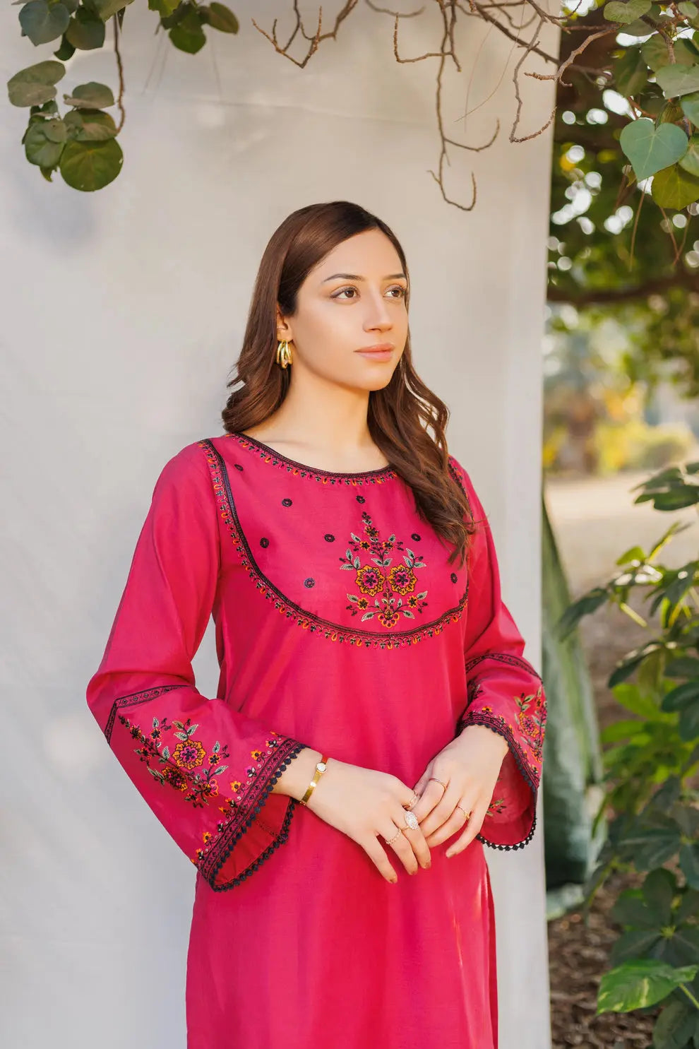 cherry- Luxury Embroidered 2PC Lawn Dress