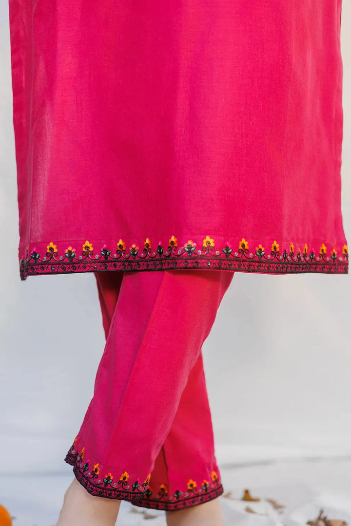 cherry- Luxury Embroidered 2PC Lawn Dress