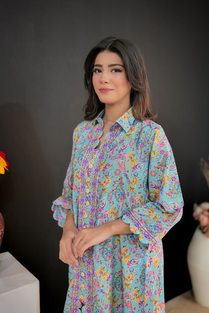 Soft Mosaic Printed Dress