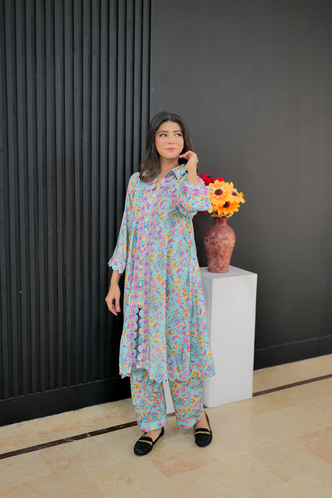 Soft Mosaic Printed Dress