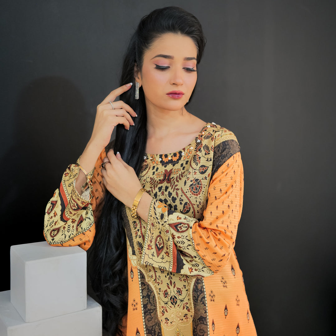 Golden Roots Printed Dress