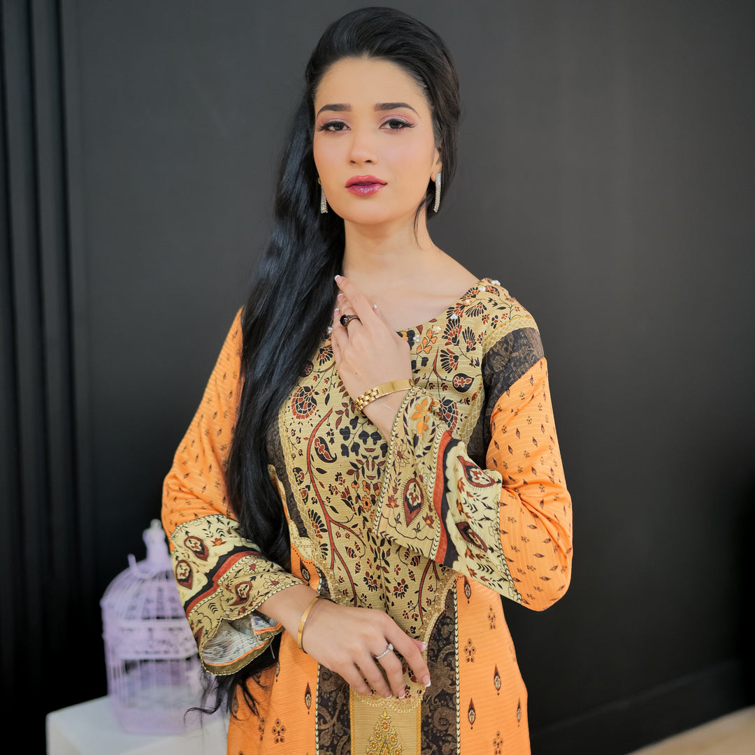 Golden Roots Printed Dress