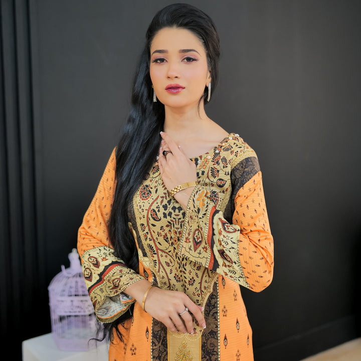 Golden Roots Printed Dress