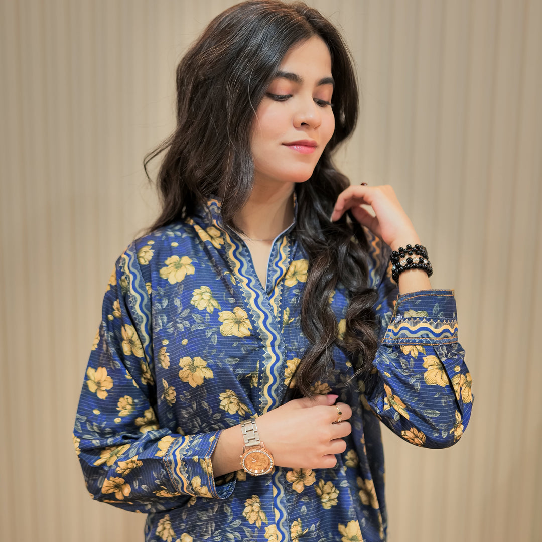 Midnight Bloom Printed Dress