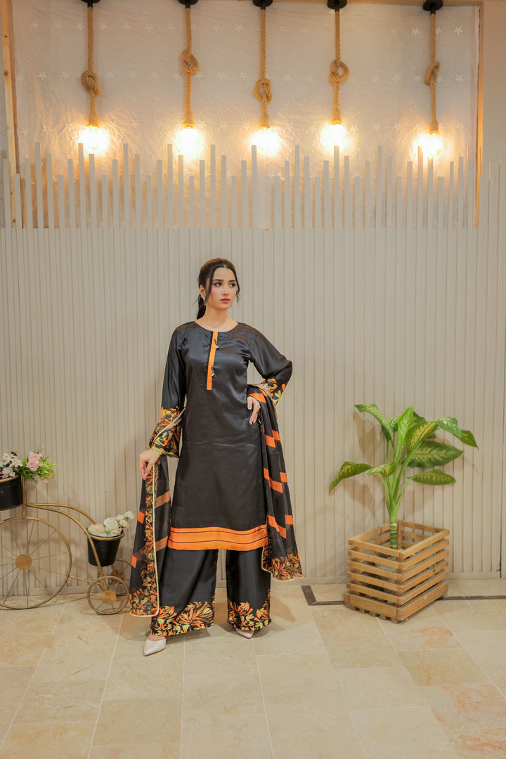 Charcoal Flame Printed Dress