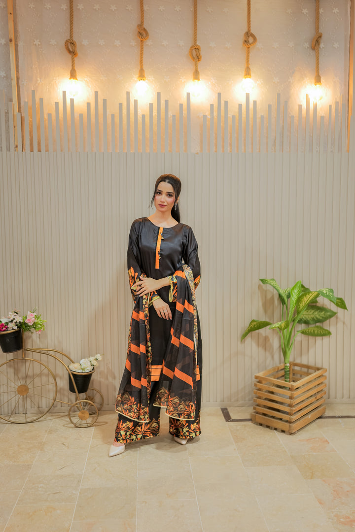 Charcoal Flame Printed Dress