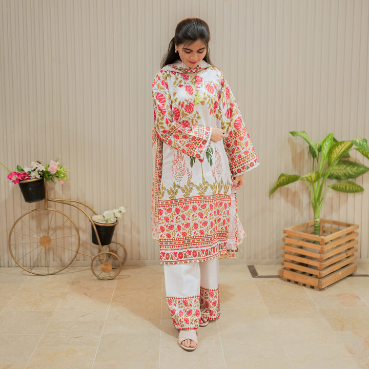 Ivory Bloom Printed Dress