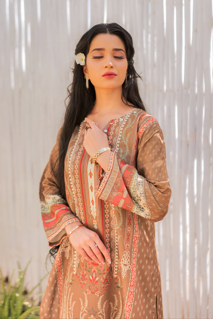 Rust Aura Printed Dress