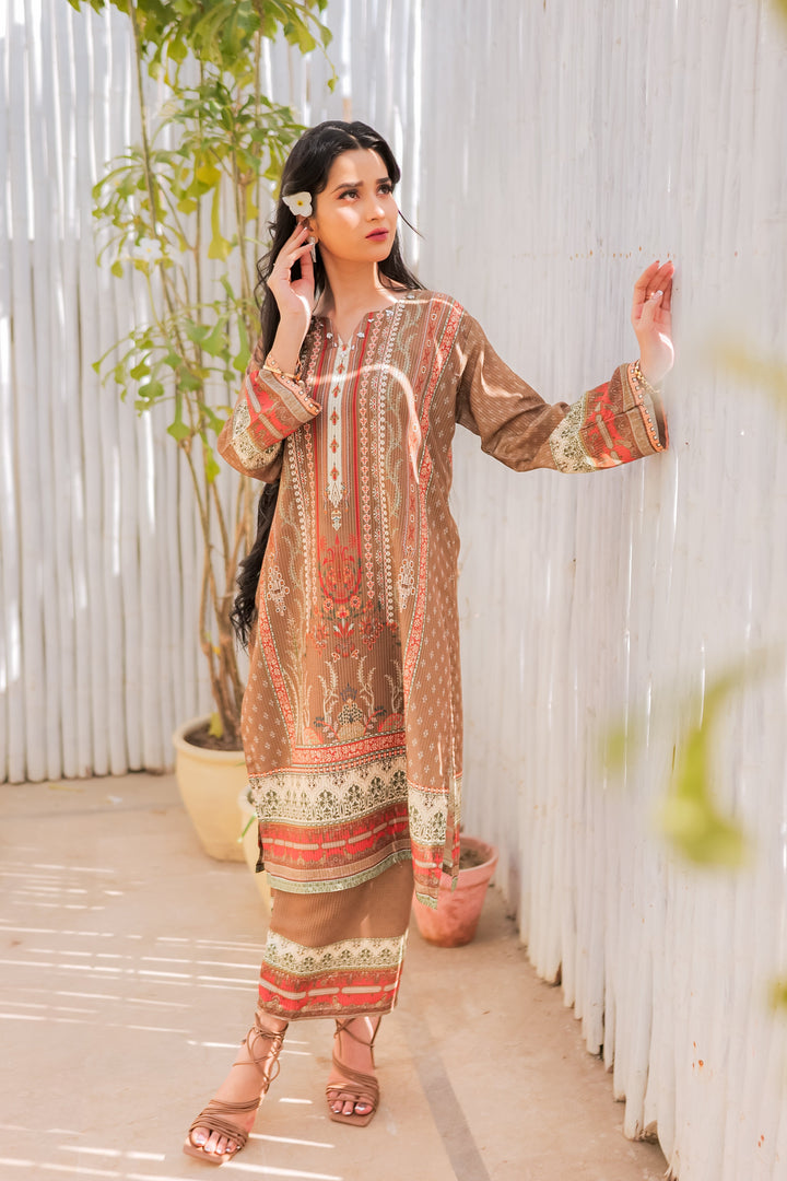 Rust Aura Printed Dress