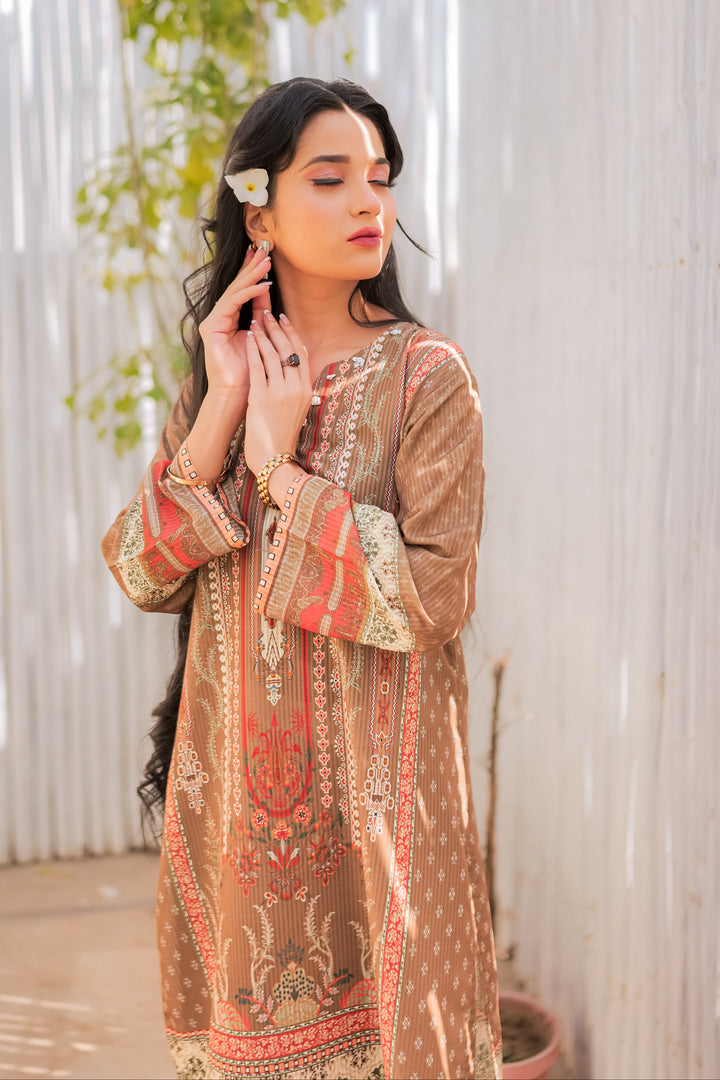 Rust Aura Printed Dress