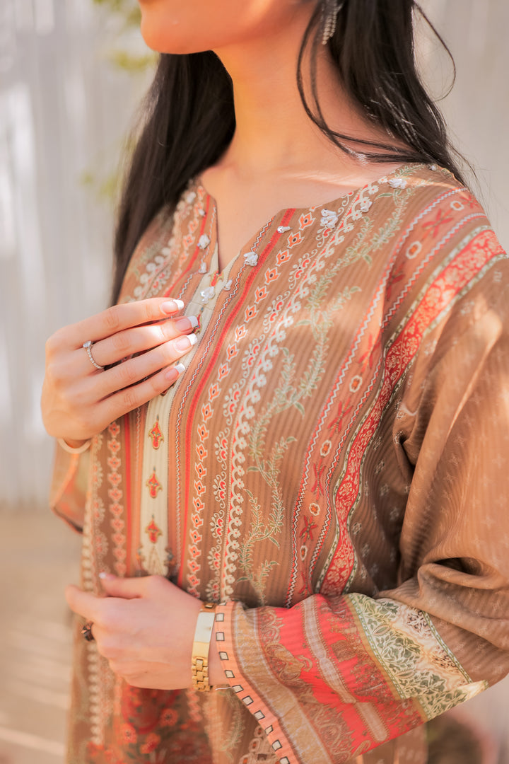 Rust Aura Printed Dress