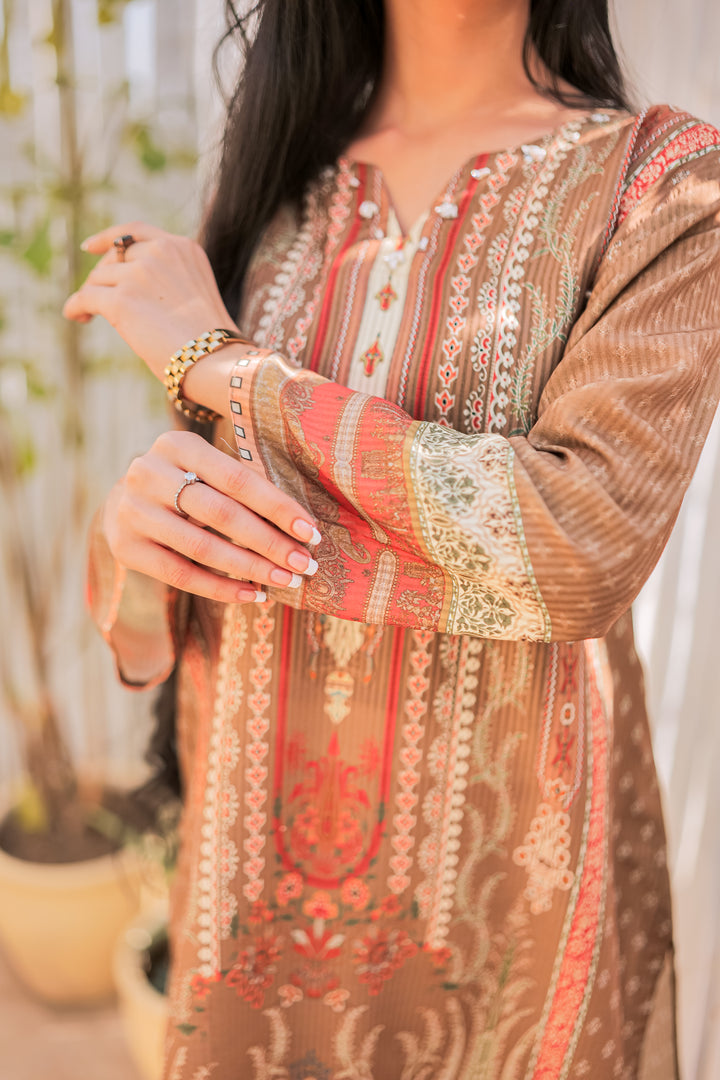 Rust Aura Printed Dress