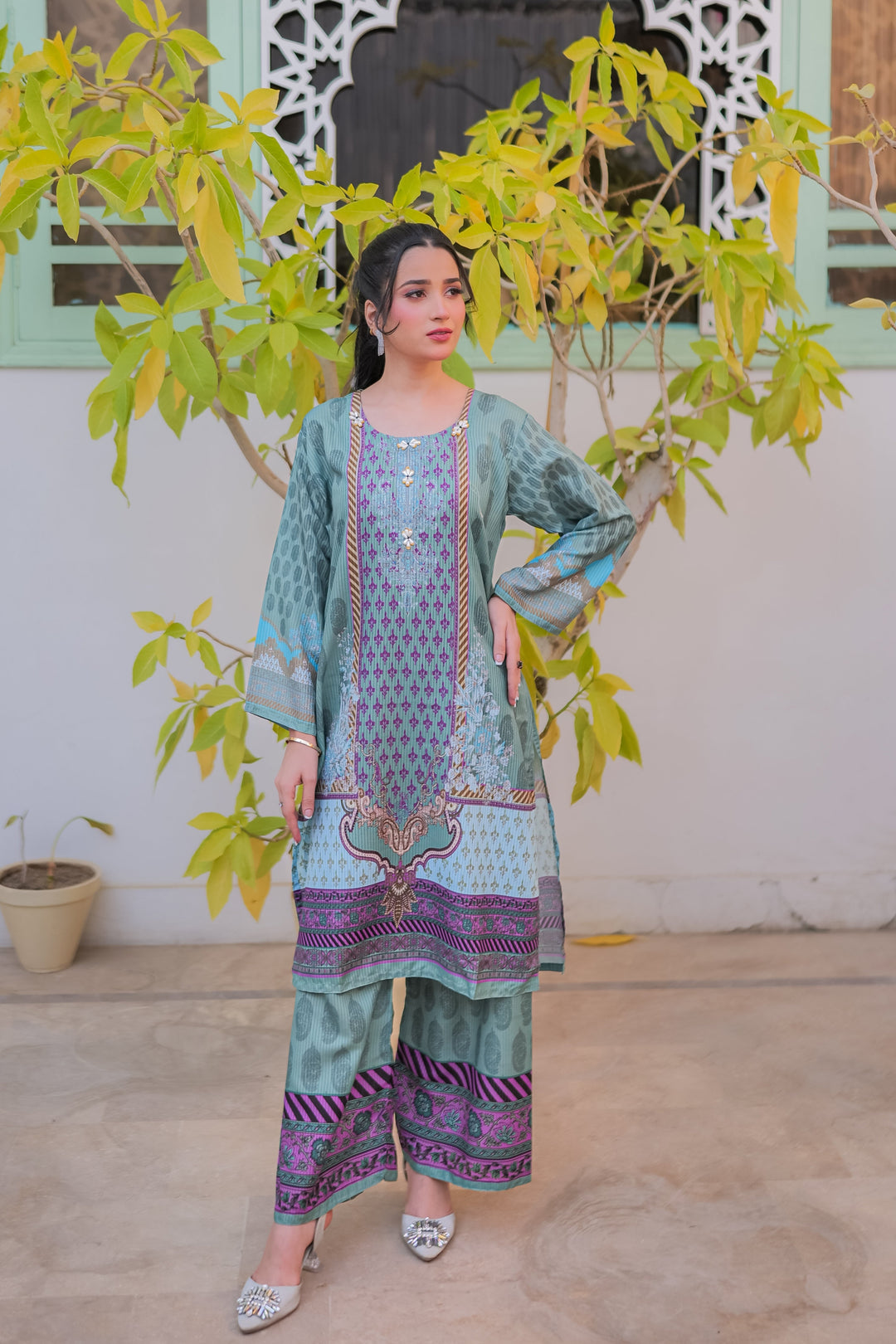 Sky Petal Printed Dress