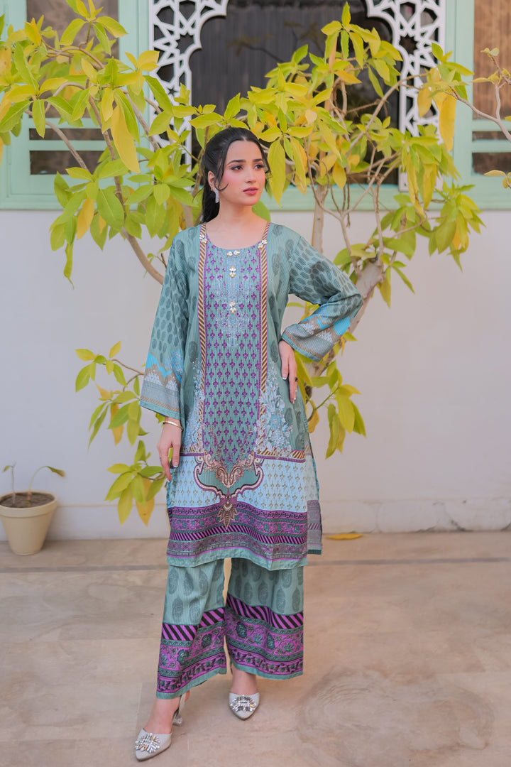 Sky Petal Printed Dress