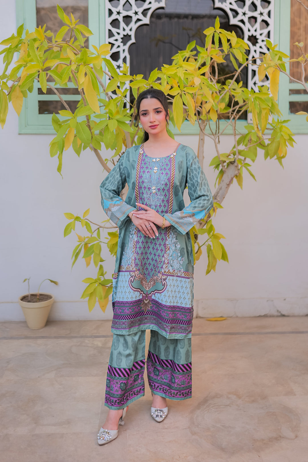 Sky Petal Printed Dress