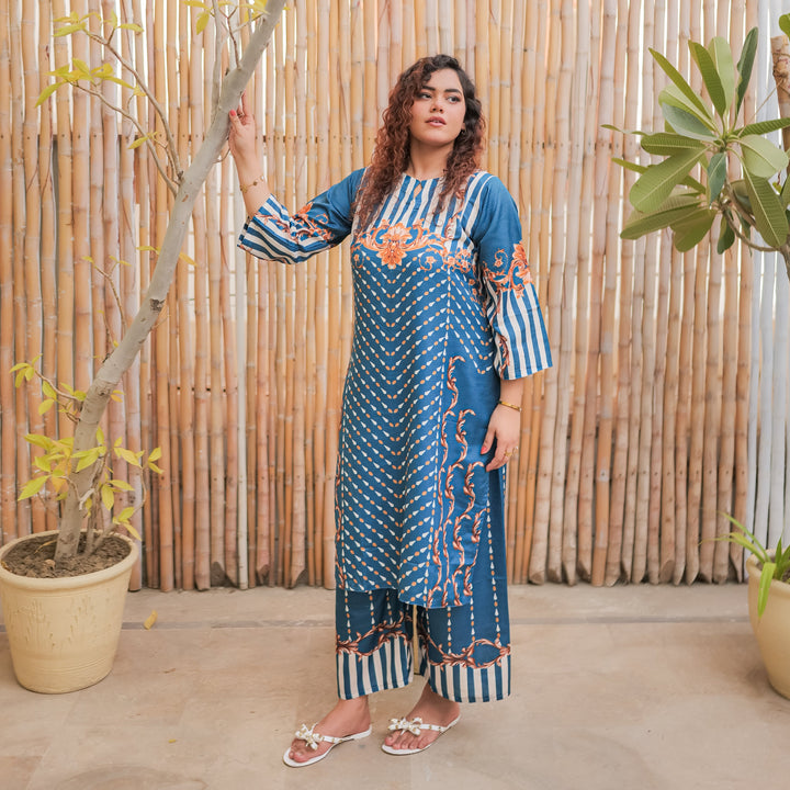 Indigo Essence Printed Dress