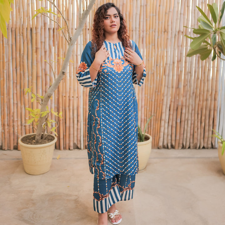 Indigo Essence Printed Dress