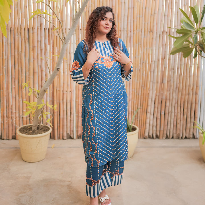 Indigo Essence Printed Dress