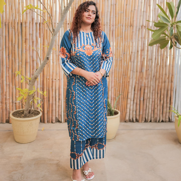 Indigo Essence Printed Dress