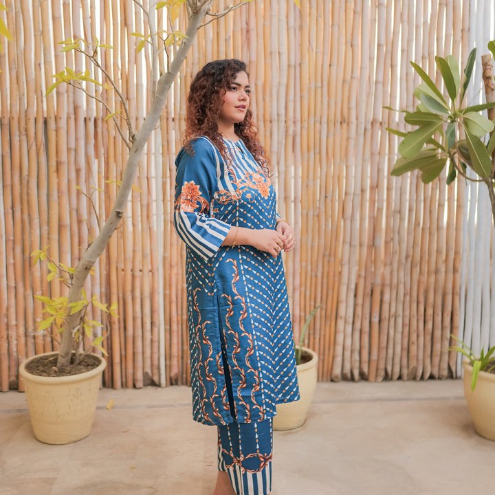 Indigo Essence Printed Dress