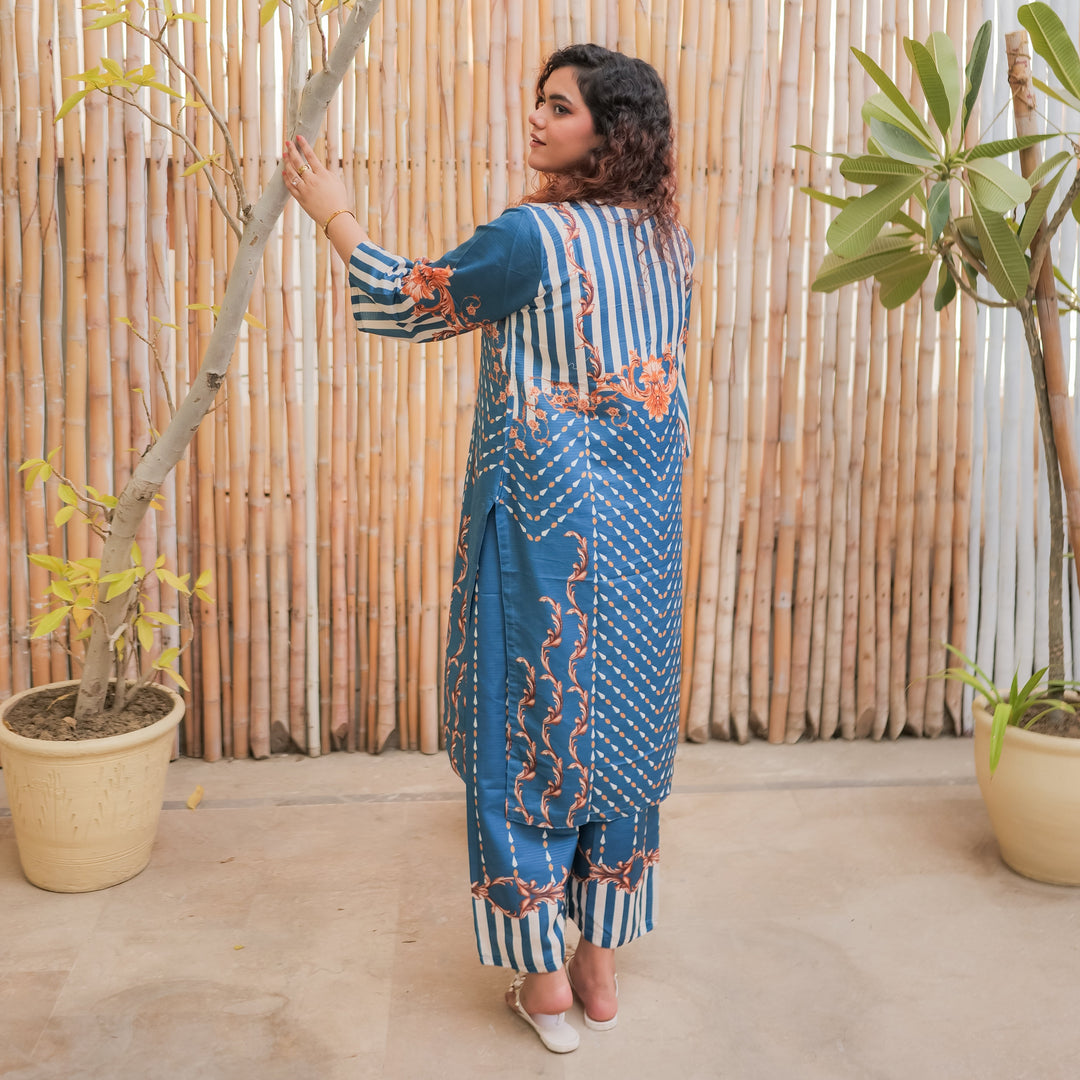 Indigo Essence Printed Dress