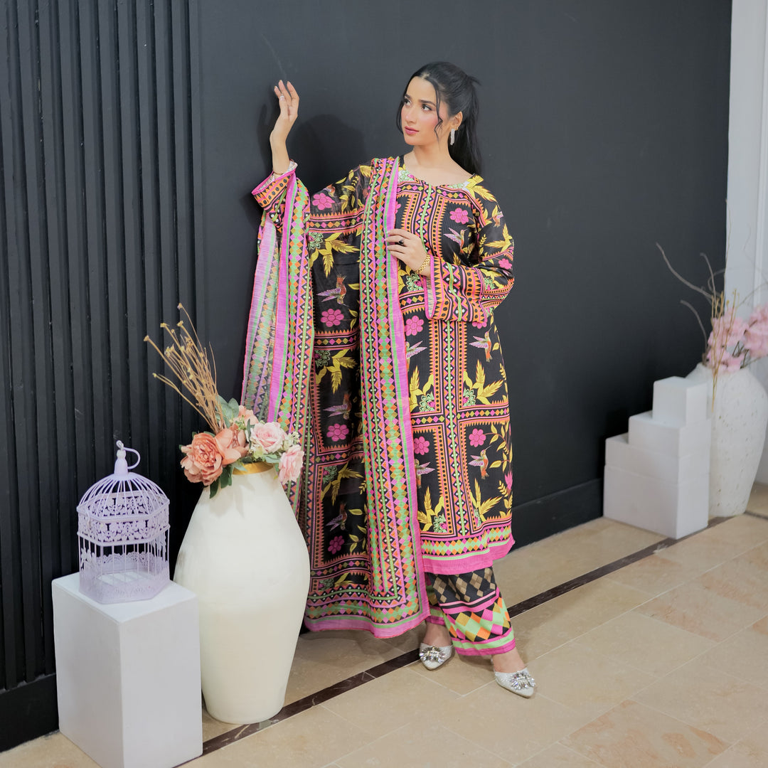 Amber Canvas Printed Dress