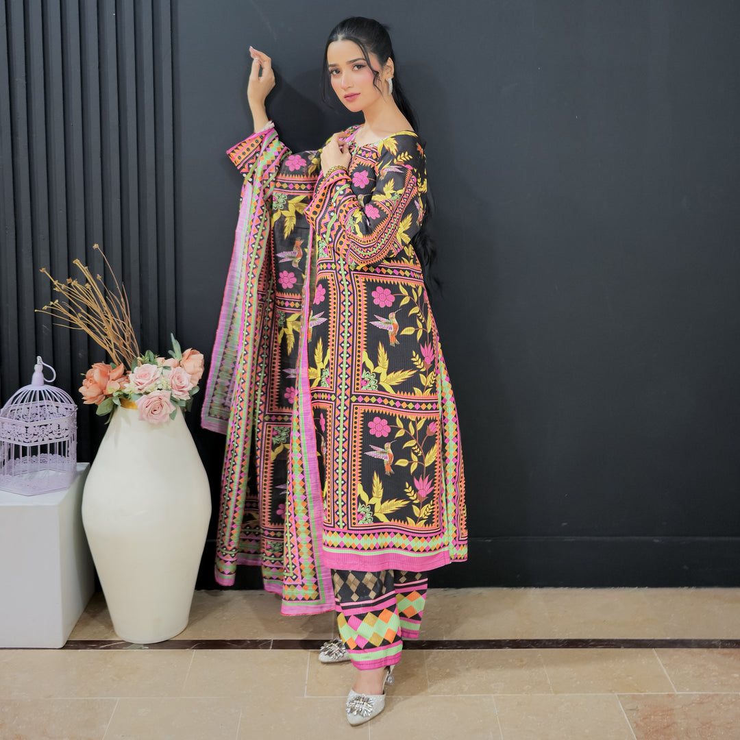 Amber Canvas Printed Dress