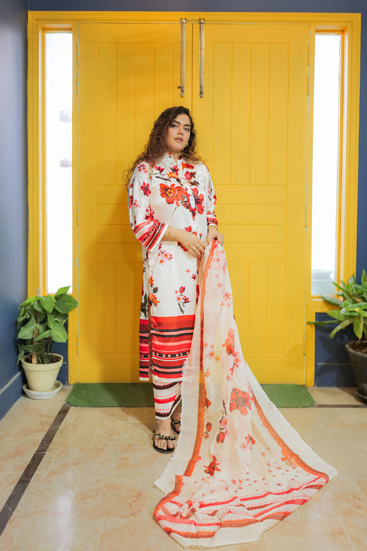 Crimson Petal Printed Dress