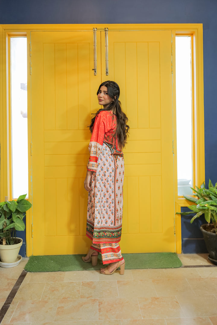 Tangerine Glow Printed Dress