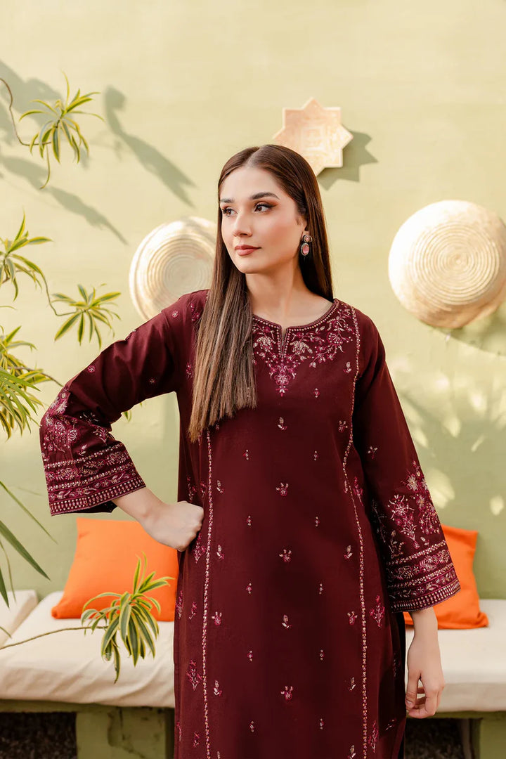 BROWN LAWN 2Pc - Embroidered Dress