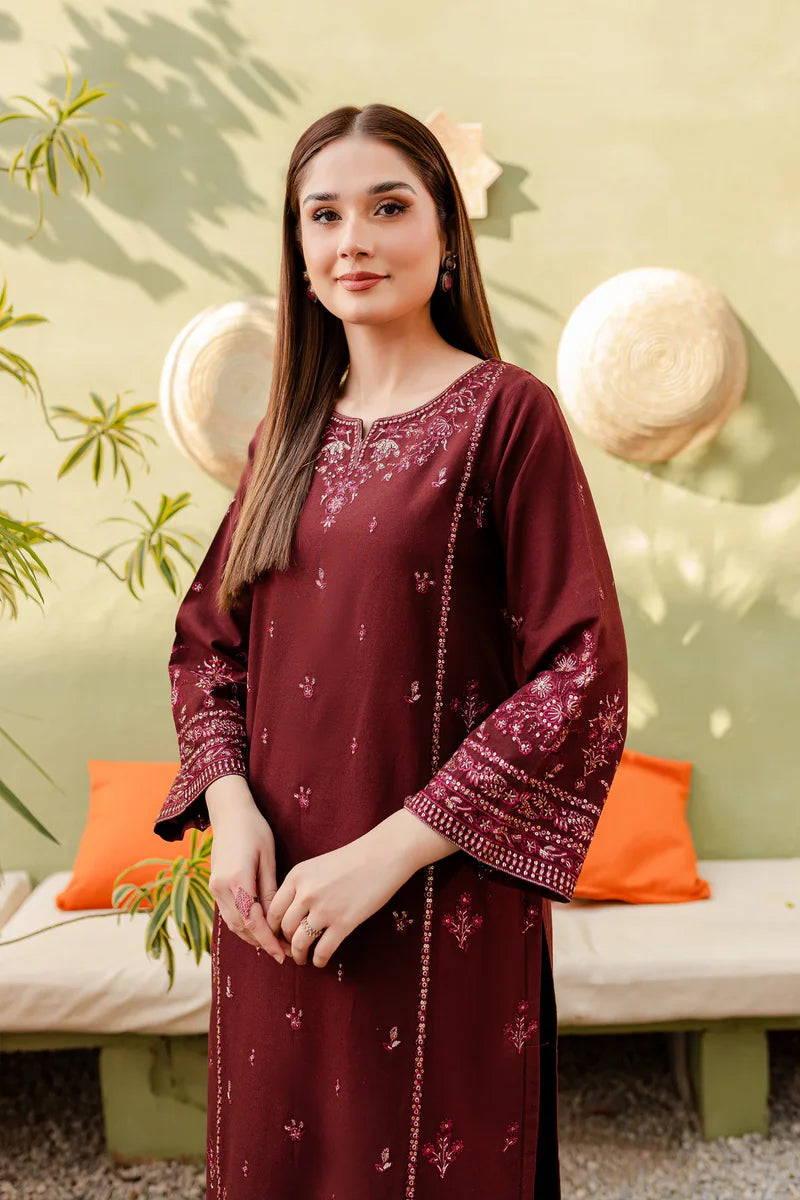 BROWN LAWN 2Pc - Embroidered Dress