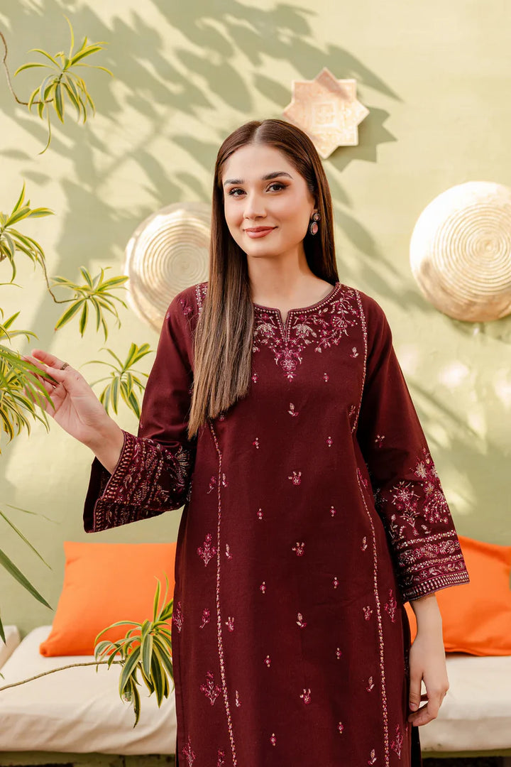 BROWN LAWN 2Pc - Embroidered Dress