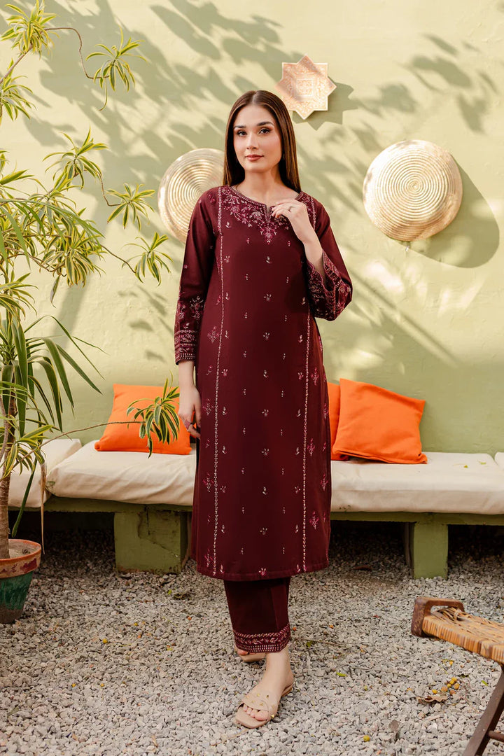 BROWN LAWN 2Pc - Embroidered Dress