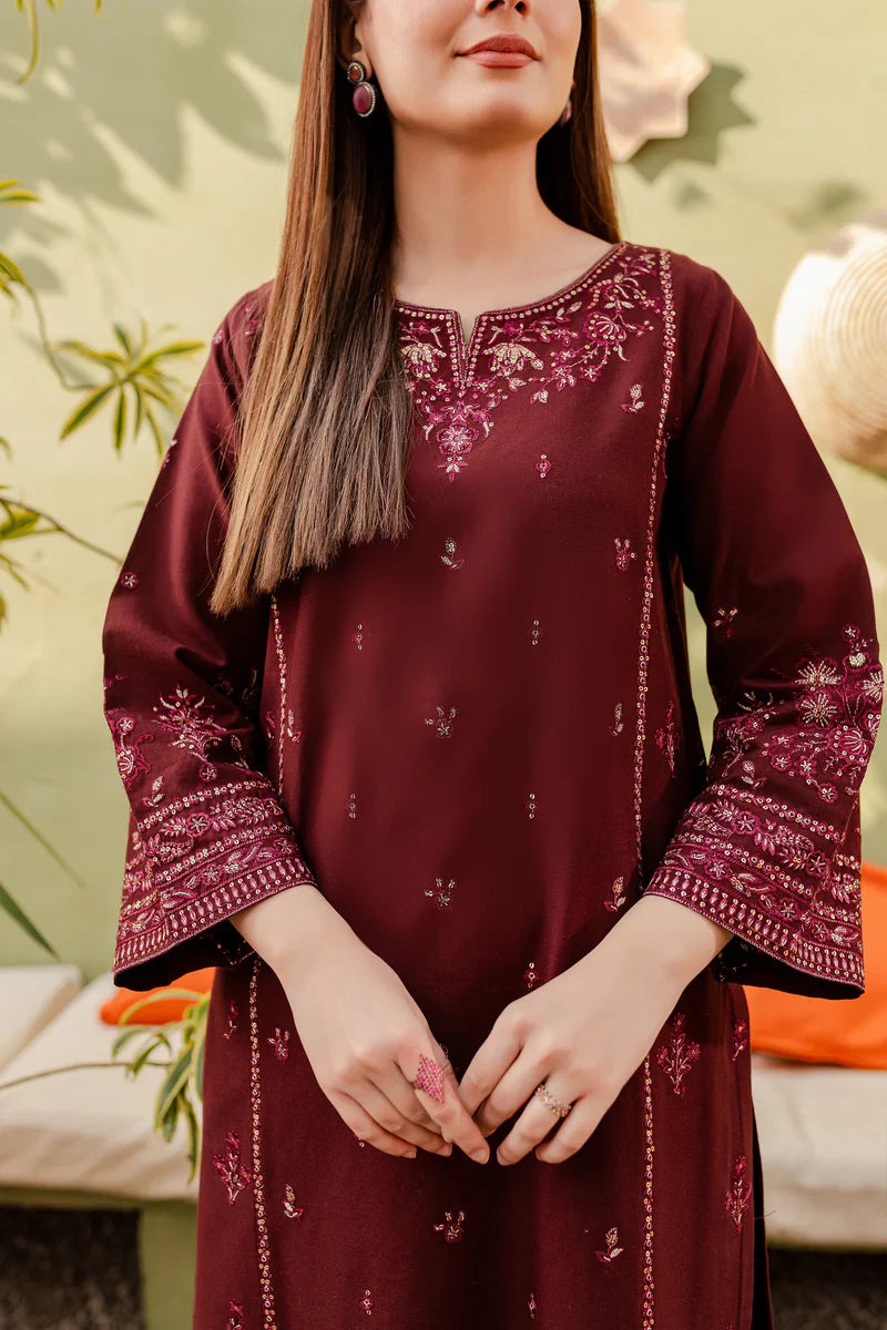 BROWN LAWN 2Pc - Embroidered Dress